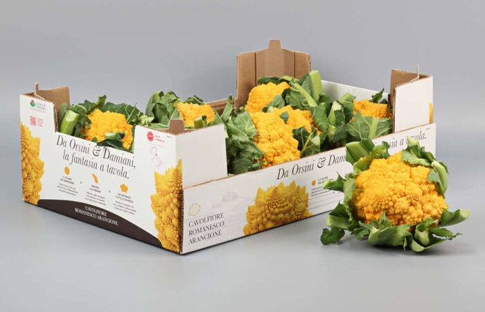 Cavolfiore romanesco arancione: l'innovazione con il packaging "parlante"